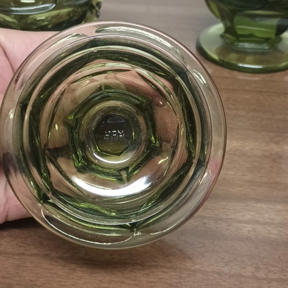 Vintage Fostoria Green Glass Sugar and Creamer Set - Picture 4 of 4